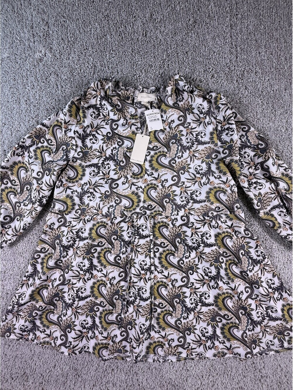 NWT Melloday Taupe Paisley Blouse Size 1X